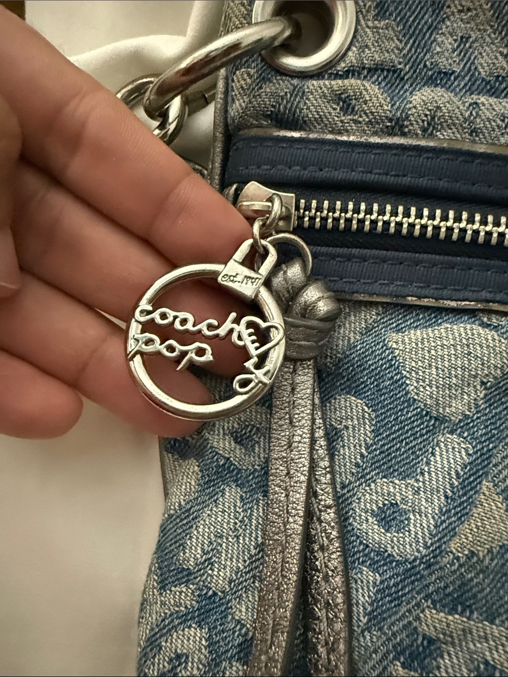 COACH POPPY DENIM EST. 1941 SHOULDER BAG - Picture 14 of 17